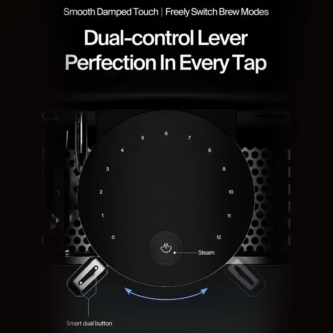 Wendougee LITA Sigma Tea infuser with digital display and control buttons on a black background