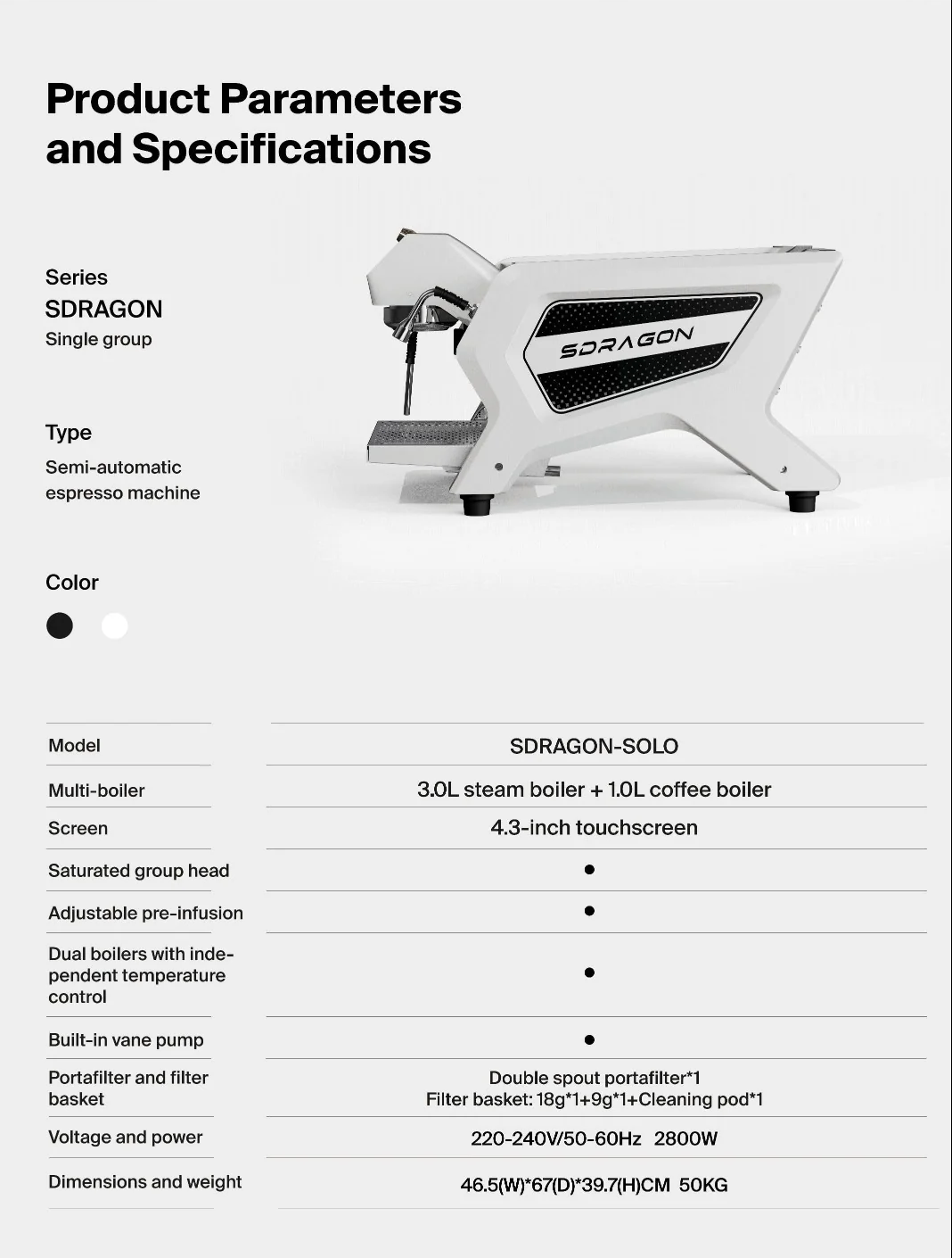 Wendougee Sdragon – Machine à expresso commerciale pour une petite entreprise de café